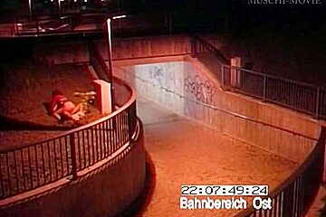Couple fucking in front of a security camera caught on video