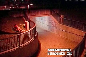 Couple fucking in front of a security camera caught on video
