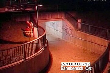 Couple fucking in front of a security camera caught on video