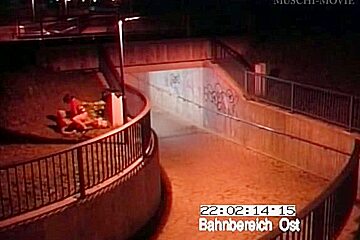Couple fucking in front of a security camera caught on video