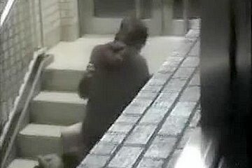 Couple fucks hard on the stairs
