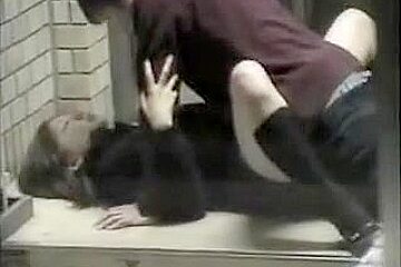 Couple fucks hard on the stairs