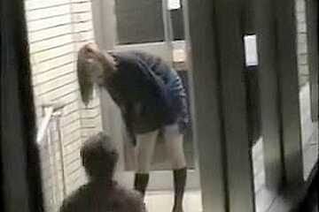 Couple fucks hard on the stairs