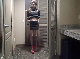 Crossdresser In Microfoam Tape Gagged And