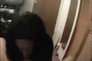 Curly tranny in pov cock sucking