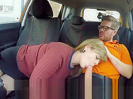 Curvy UK skank Madison Stuart banged at driving school car