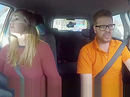 Curvy UK skank Madison Stuart banged at driving school car