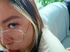 Cute Asian teen 18+ Fucks And Sucks For A Creampie