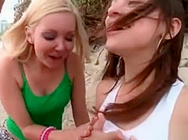 Cute Brunette Babes Go Crazy Making Out