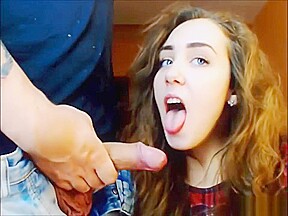 Cute teen 18+ Blows Her Boyfriend