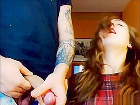 Cute teen 18+ Blows Her Boyfriend