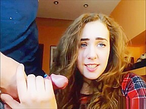 Cute teen 18+ Blows Her Boyfriend