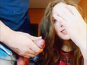 Cute teen 18+ Blows Her Boyfriend