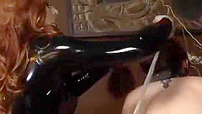 Cute whore gagged and bound before ass spanked by her Mistress