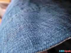 Cutie in jeans costume outstanding up petticoat