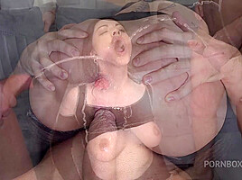 DOUBLE PUSSY + PISS + Drink + Gurgle - Alice Moon VS 3 Monster Cock - Prolapse (wet) - PissVids