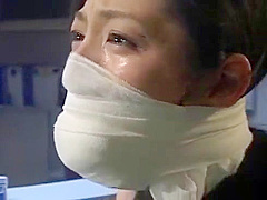 Dirty asian bitch Arimi Mizusaki is all tied up, gagged and whipped until she cries WMV