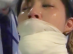 Dirty asian bitch Arimi Mizusaki is all tied up, gagged and whipped until she cries WMV
