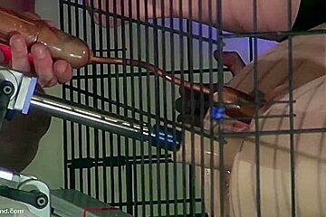 Double Ended Fun For Hardcore Sub Babe As Maledom Owns Her With Robotic Vibrators And Dildos