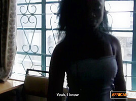 Ebony african ***gy style lesbian dildo fucking her GF