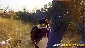 Ebony african whore spanked outdoor needs punishment