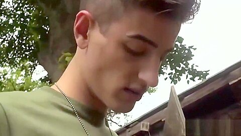 Euro military twink rides bareback