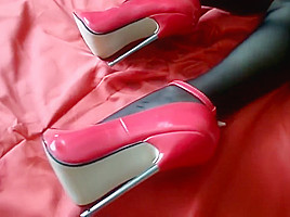 Extreme steel heels and nylon stockings