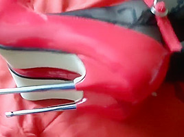 Extreme steel heels and nylon stockings