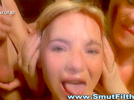 Facialized mature slut swaps cum