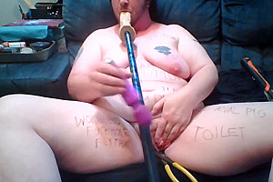 Fat Ftm Bitch Uses Pliers On Cunt Tits Bdsm Fucking And Sucking Dick On A Stick - Dildo Humiliation