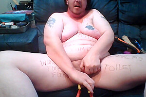 Fat Ftm Bitch Uses Pliers On Cunt Tits Bdsm Fucking And Sucking Dick On A Stick - Dildo Humiliation