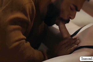 Fat Stepdad Gets His Ass Bareback Fucked By Ts