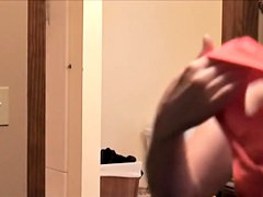 Fat mature amateur taking the shower on