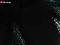 Fatty MILF presents upskirt tease for happy fans