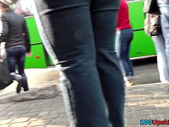 Fatty MILF presents upskirt tease for happy fans