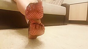Feet in socks nylon
