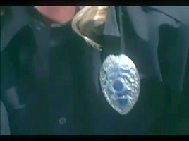 Female officer fucking in shiny latex underware