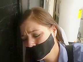 Female police officer taped