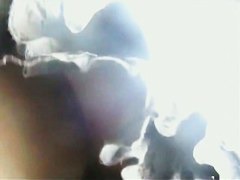 Firm bottom filmed upskirt by an outdoor