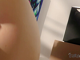 First Time Naked And Masturbating On The White Casting Couch Big Boob Model Named Sofie