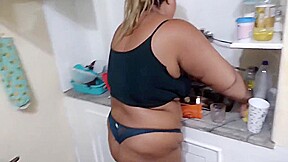 Flagged My Stepmother In Pants And Hornyly Cleaning The House