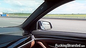 Flirty hitchhiker teen 18+ Foxy outdoor fuck with a stranger