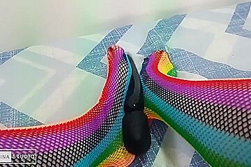 Foot Fetish With Sexy Colored Stockings