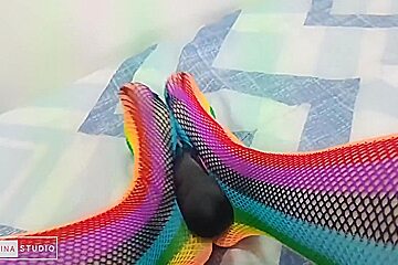 Foot Fetish With Sexy Colored Stockings