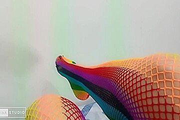 Foot Fetish With Sexy Colored Stockings