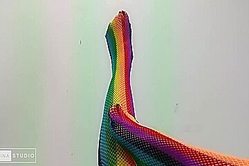 Foot Fetish With Sexy Colored Stockings