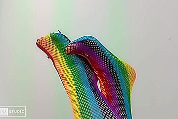 Foot Fetish With Sexy Colored Stockings
