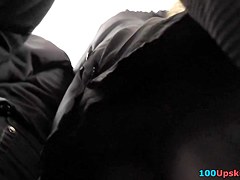 Free upskirt vid with stunning beauty in high heels