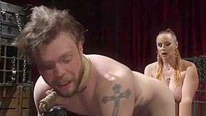 Fucking Her Slaves Ass With a Strapon