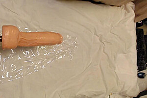 Fucking Machine And 13 Inch Dildo - Sissy Takes Dildo And Soda Can